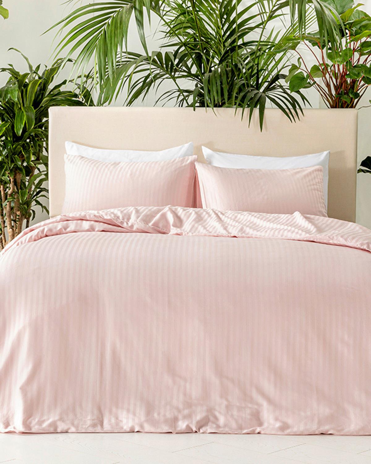 Crystal İpeksi Twill Çift Kişilik Nevresim Takımı 200x220 cm Pembe