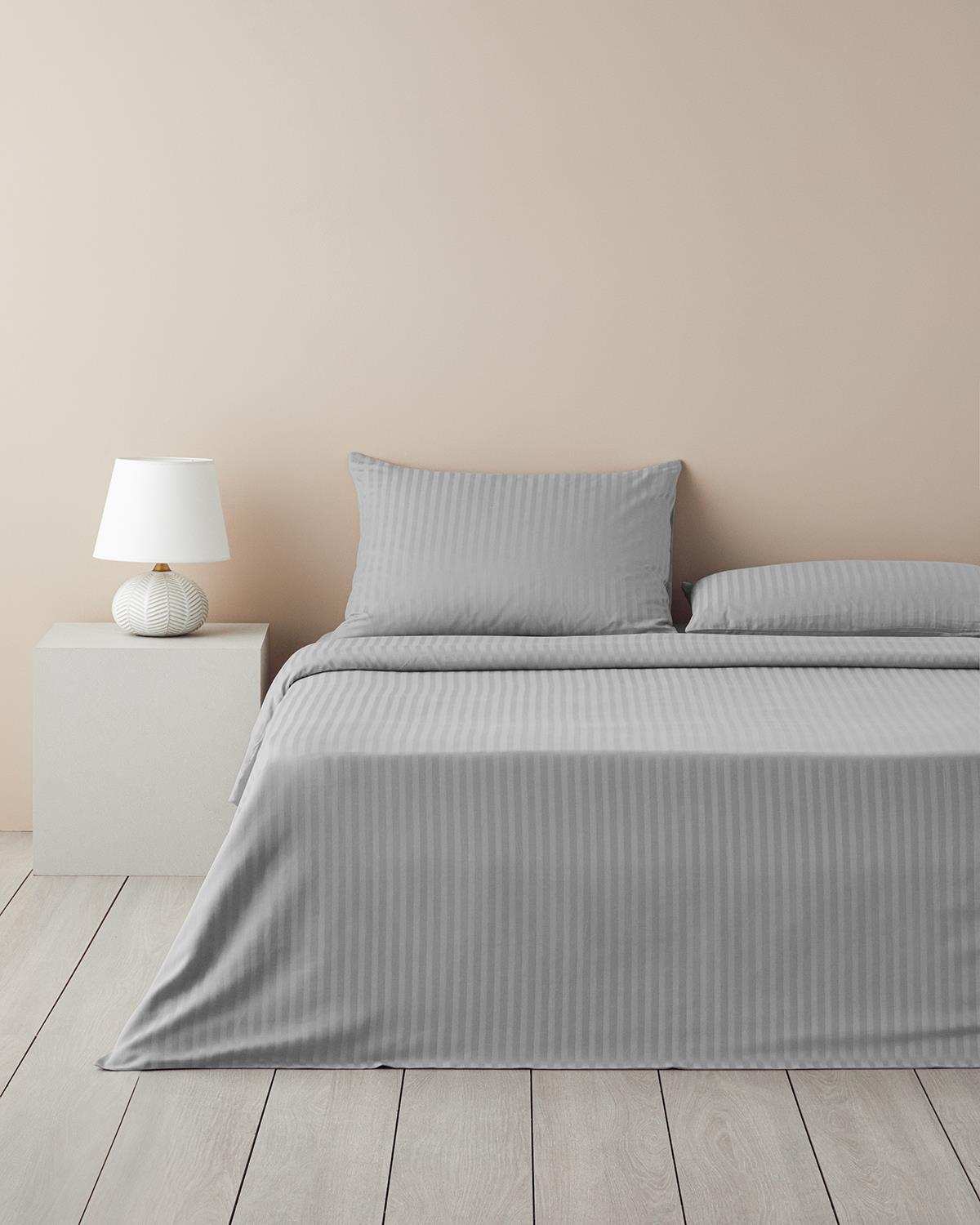 Crystal İpeksi Twill Çift Kişilik Nevresim Takımı Gri