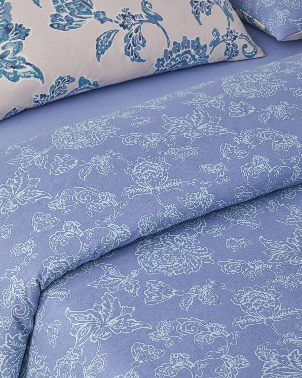 Curioleaf Pamuk Tek Kişilik Nevresim Takımı 160x220 cm Mavi - Bej