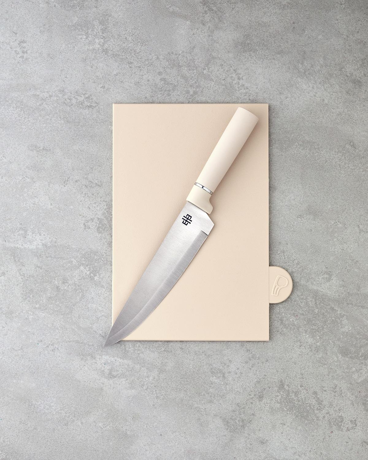 Cut Master Plastik, Paslanmaz Çelik 10 parça Kesme Tahtası Bıçak Seti 32x10x23 cm Krem