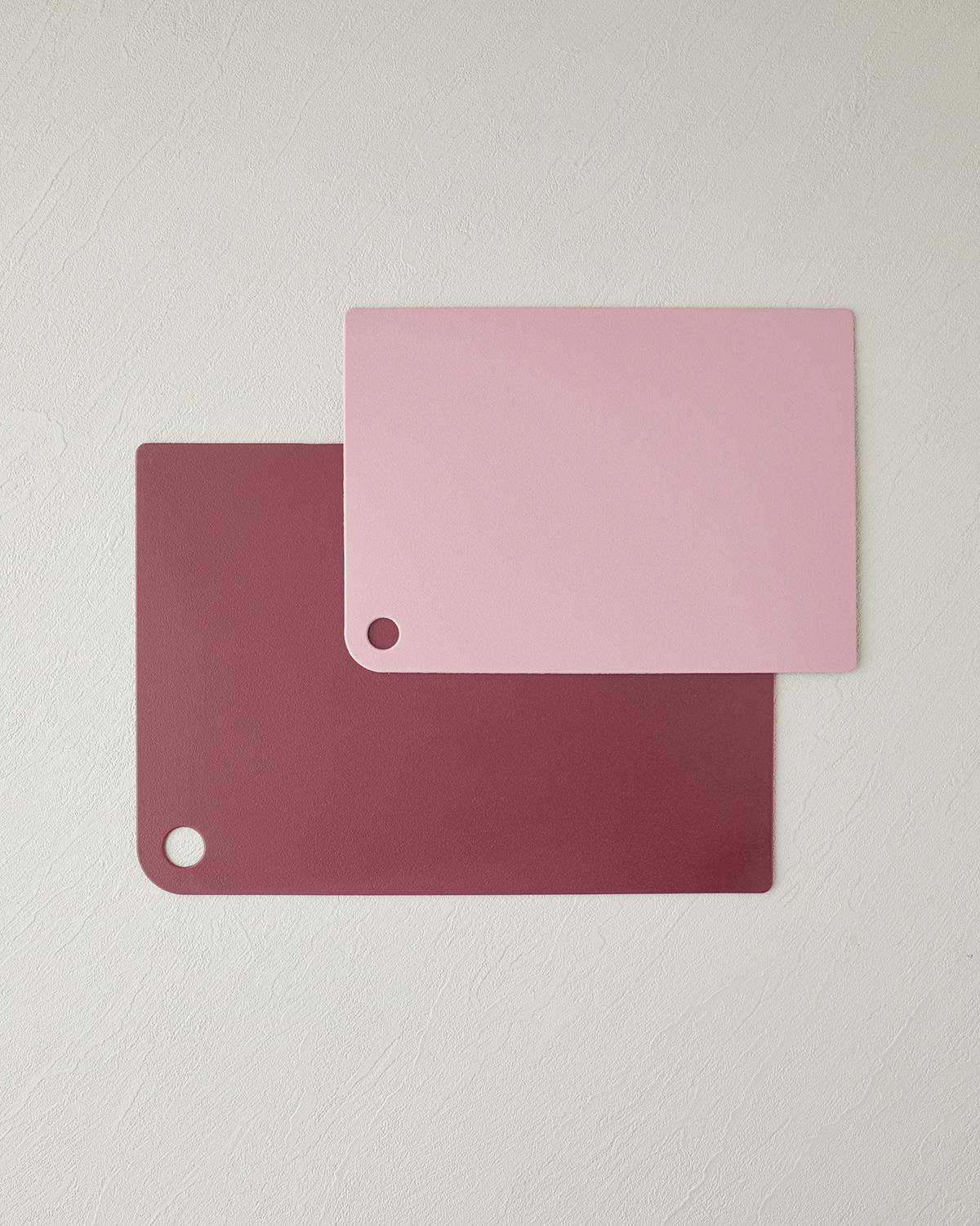 Cut Me Plastik 2'li Kesme Tahtası 27-34 cm Bordo-Pembe