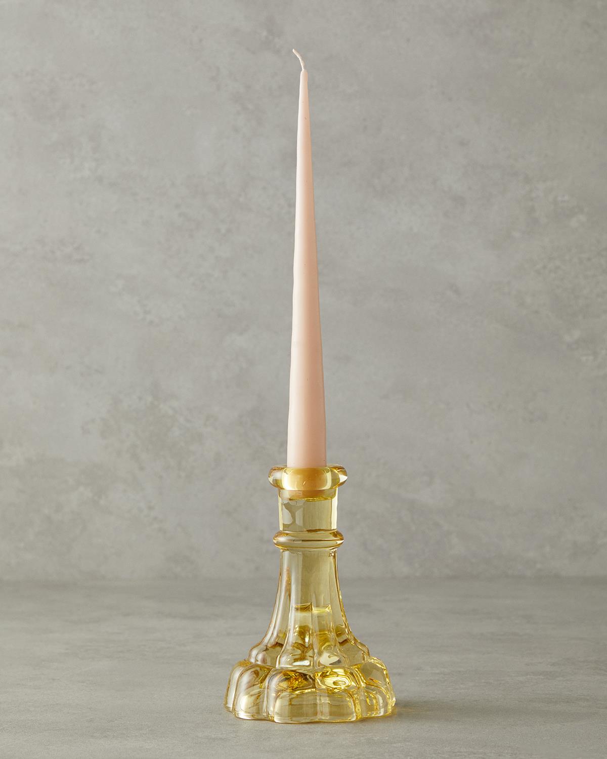 Cyrstal Cam Şamdan Amber