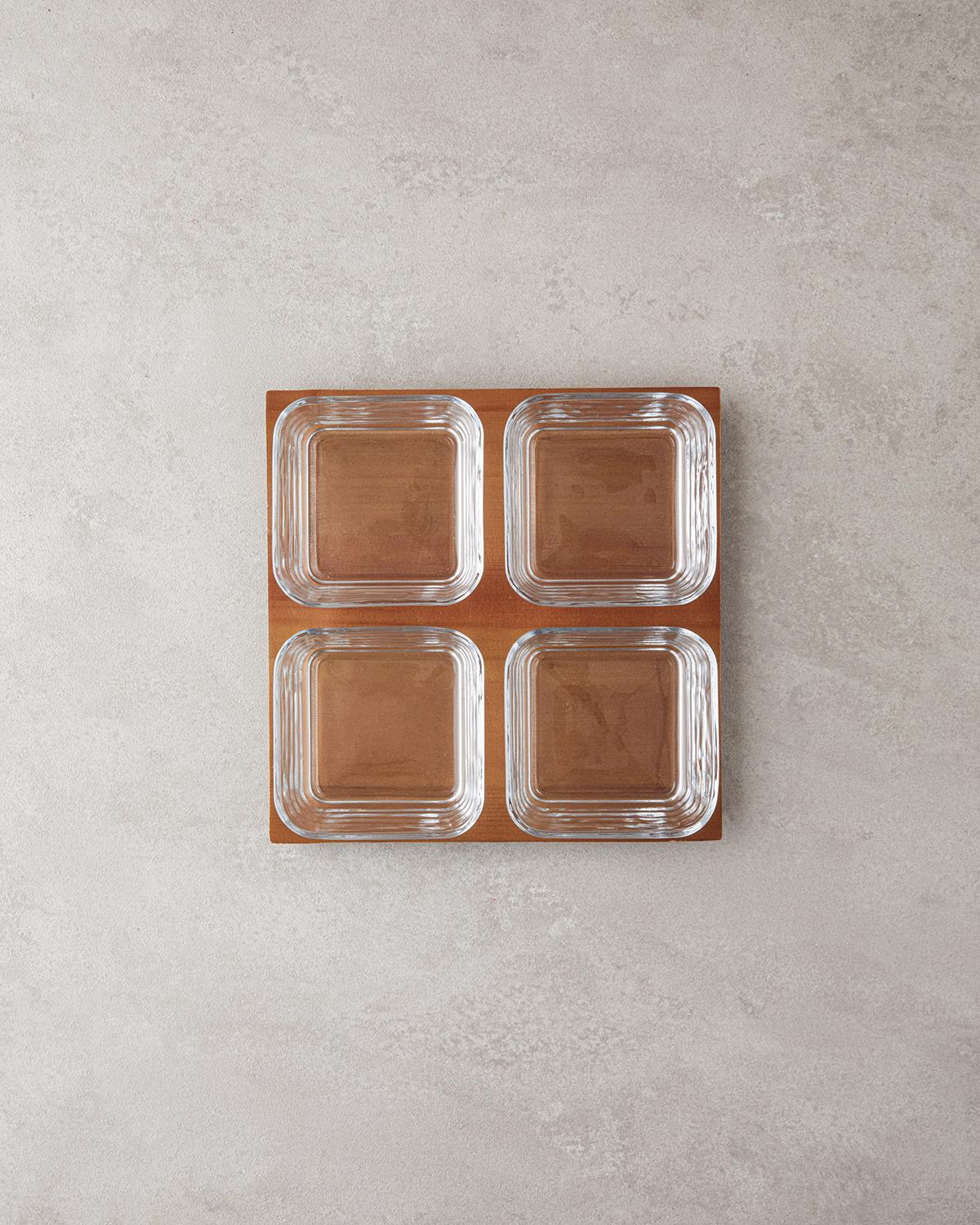 Dainty Ahşap-Cam 5 Parça Sunumluk 10x5 cm Şeffaf