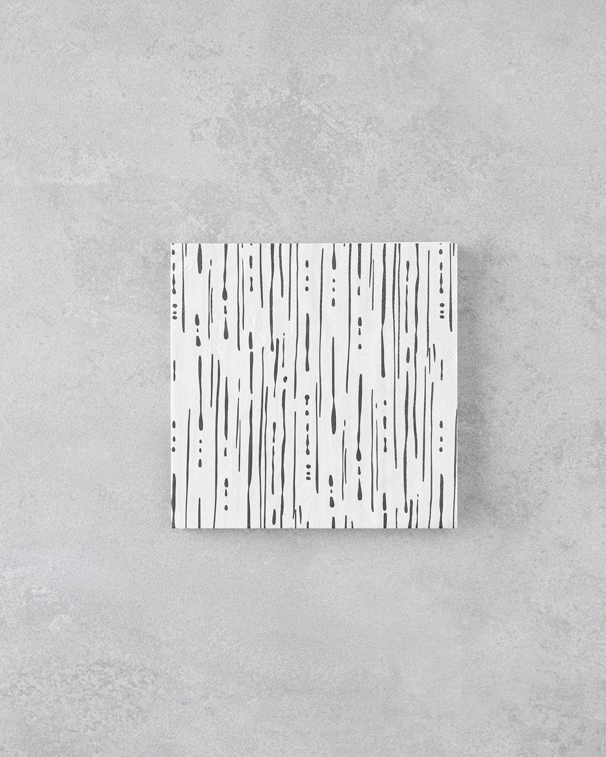 Darkness Kağıt 20'li Kağıt Peçete 33x33 cm Siyah - Beyaz