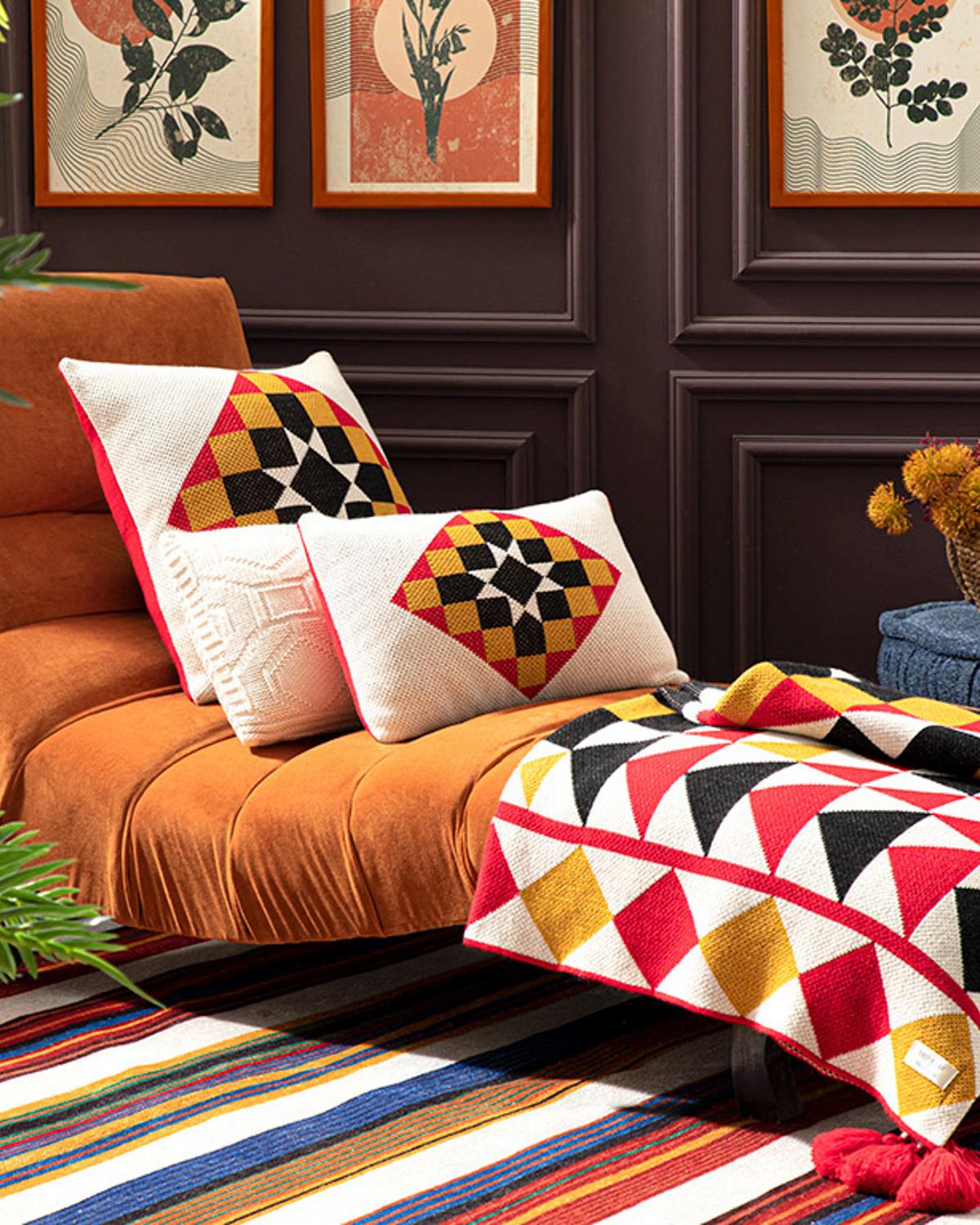 Delilah Triko Jakarlı Tv Battaniye 130x170 cm Krem