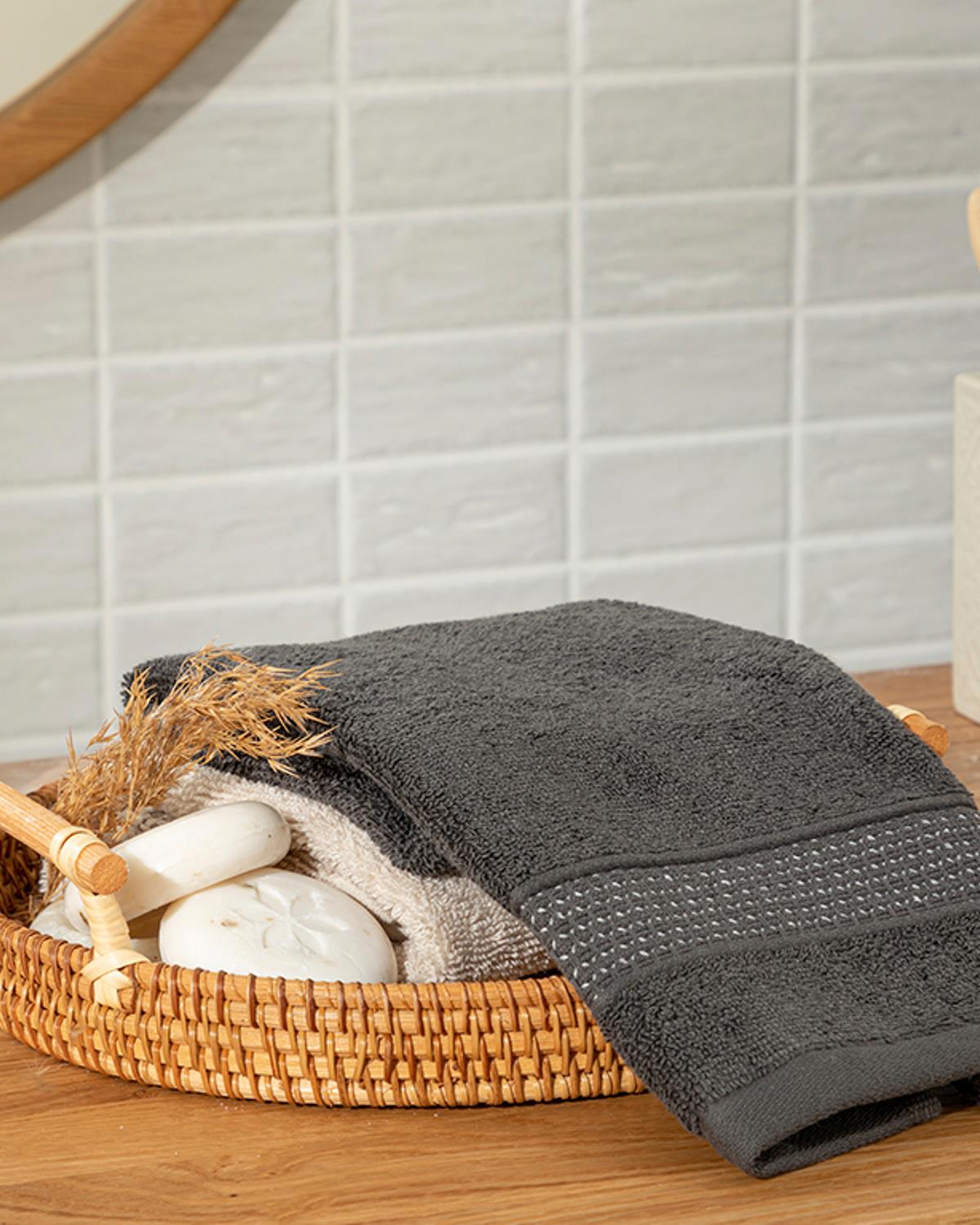 Deluxe Pamuklu Low Twist El Havlusu Antrasit