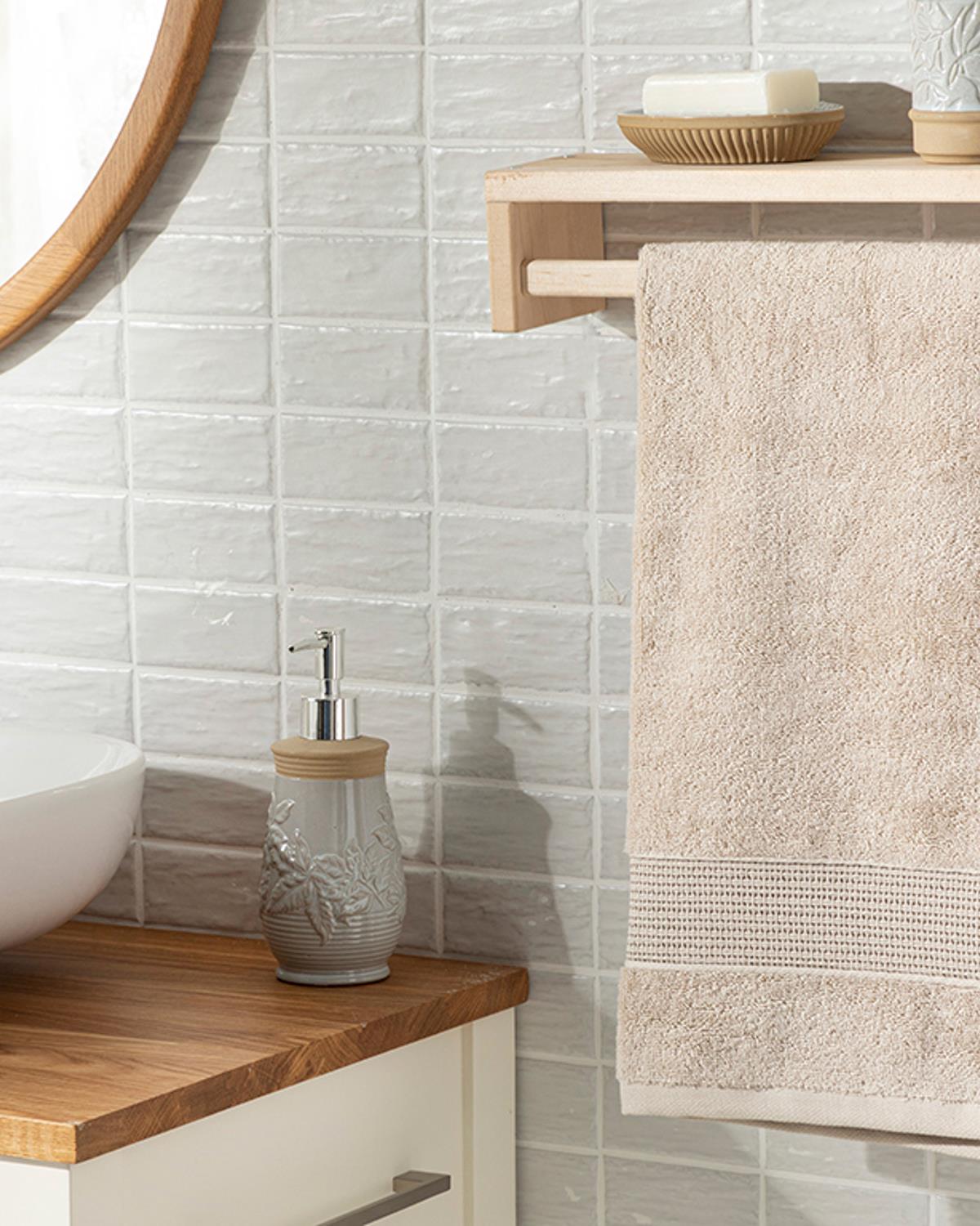 Deluxe Pamuklu Low Twist Yüz Havlusu 50x90 cm Bej