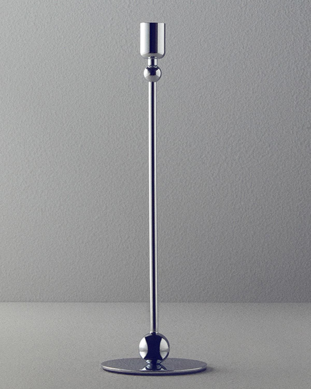 Deluxe Metal 3'lü Şamdan 10x32,5+10x27,5+10x22,5 cm Silver