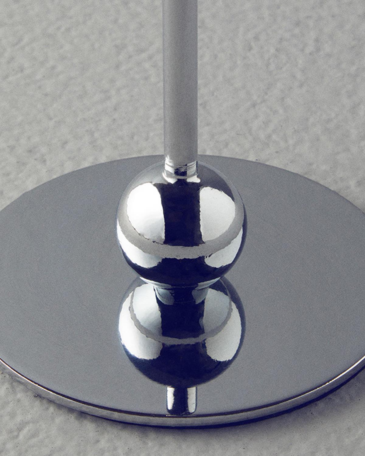 Deluxe Metal 3'lü Şamdan 10x32,5+10x27,5+10x22,5 cm Silver