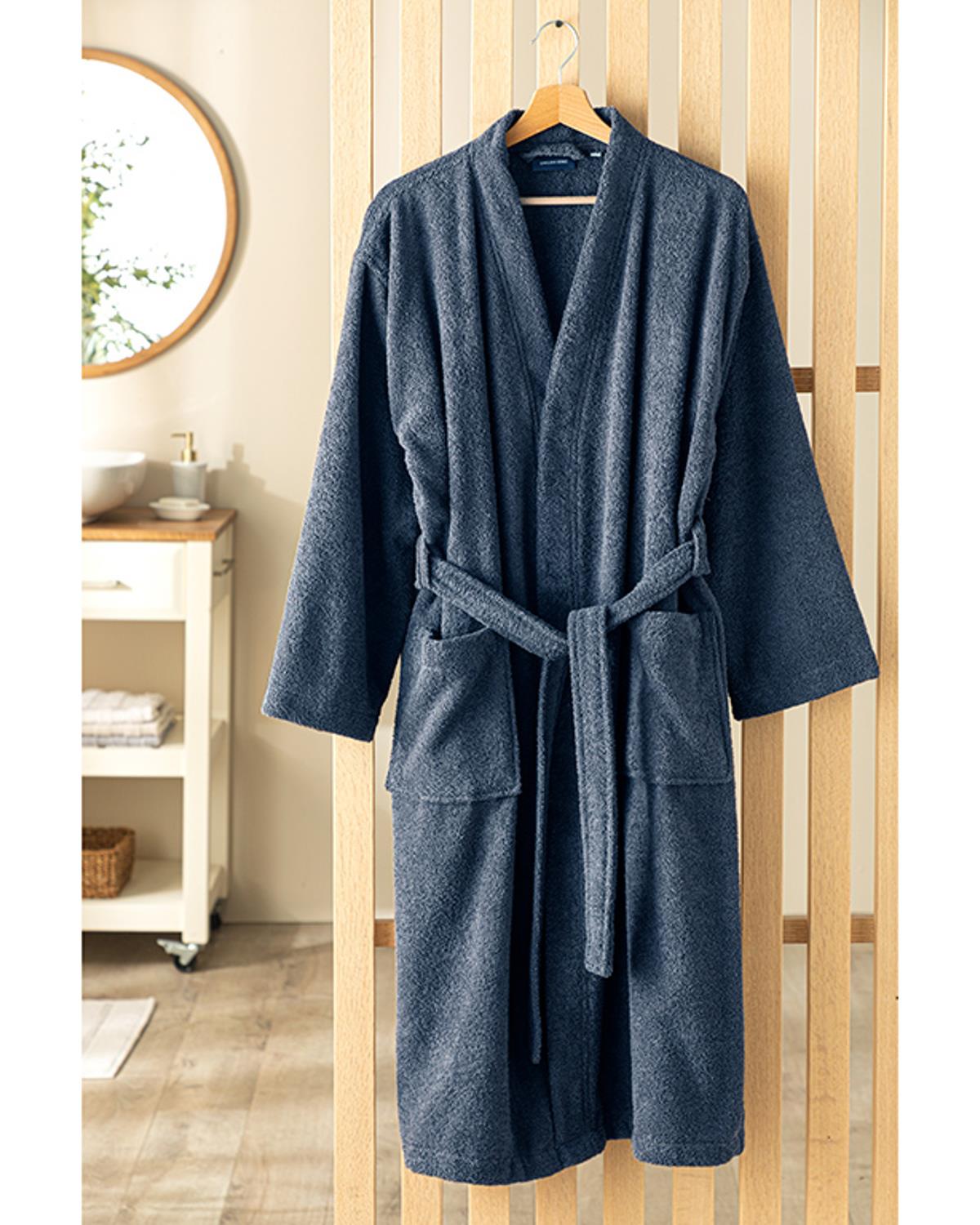 Dia Pamuklu Kimono Bornoz Mavi