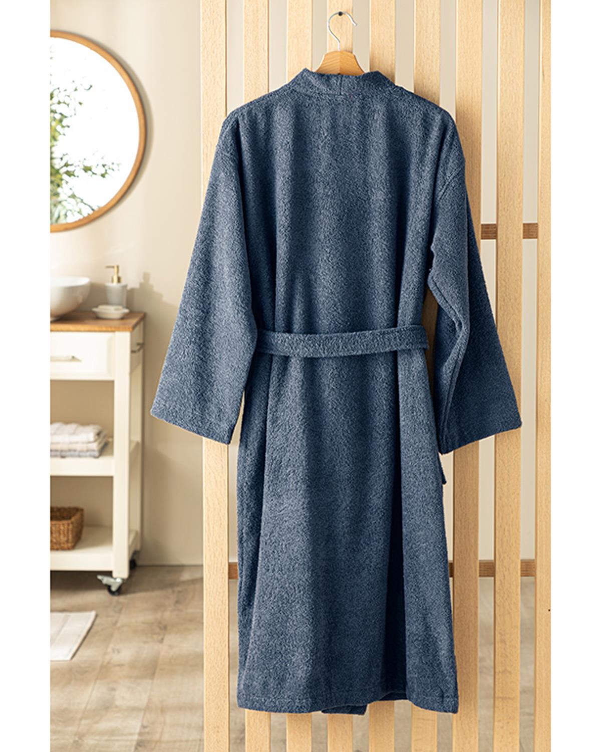 Dia Pamuklu Kimono Bornoz Mavi