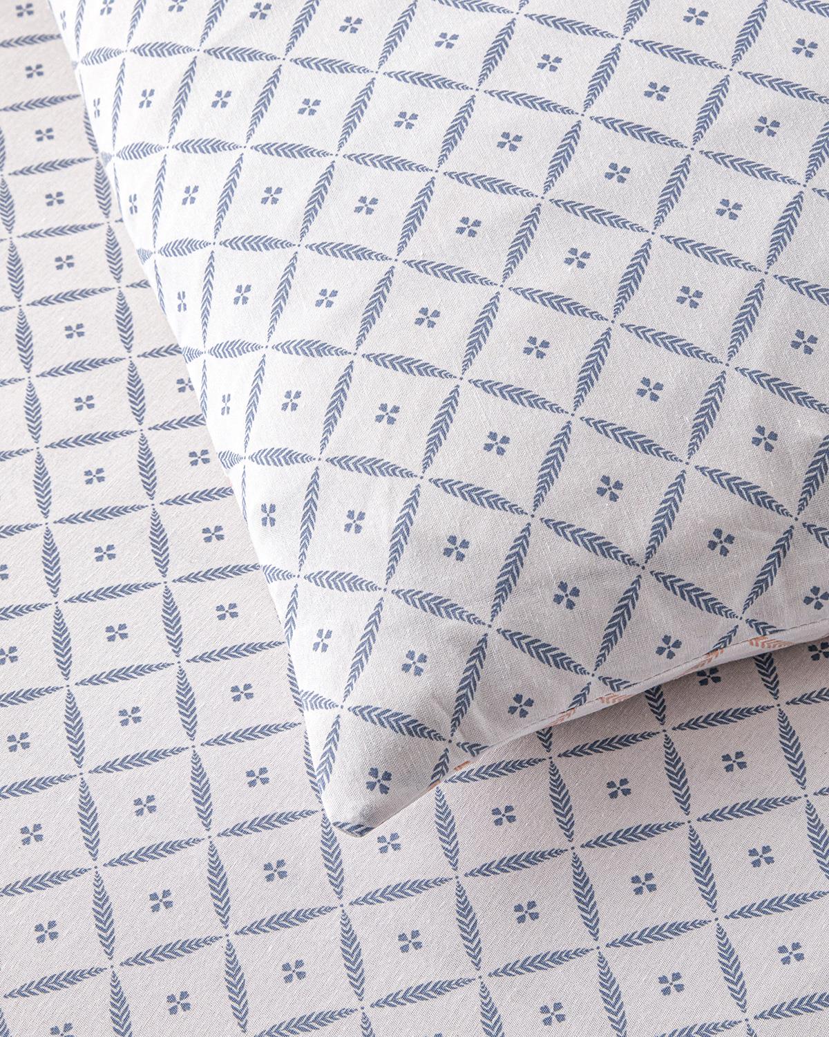 Diamond Bloom Kolay Ütülenir Çift Kişilik Nevresim Takımı 200x220 cm Mavi - Pembe