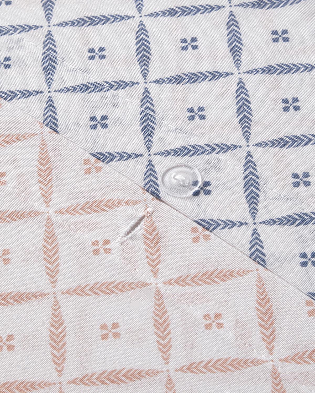 Diamond Bloom Kolay Ütülenir Çift Kişilik Nevresim Takımı 200x220 cm Mavi - Pembe