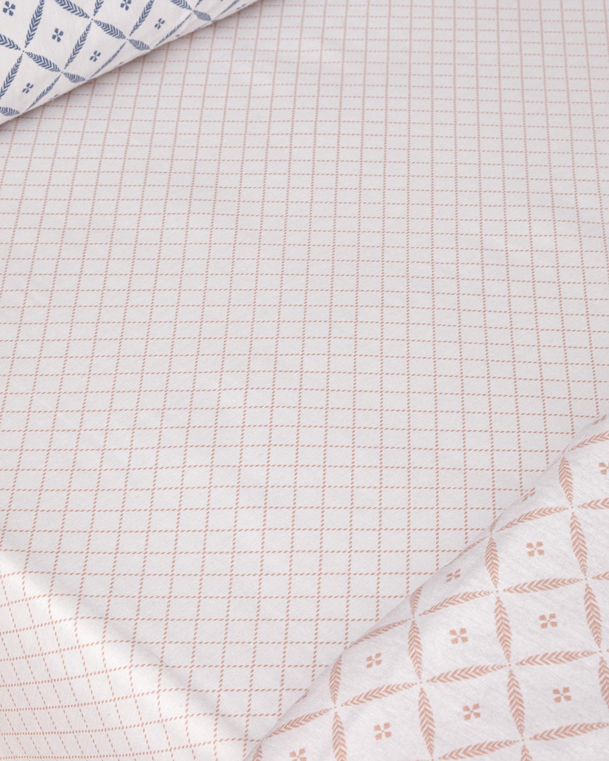 Diamond Bloom Kolay Ütülenir Çift Kişilik Nevresim Takımı 200x220 cm Mavi - Pembe