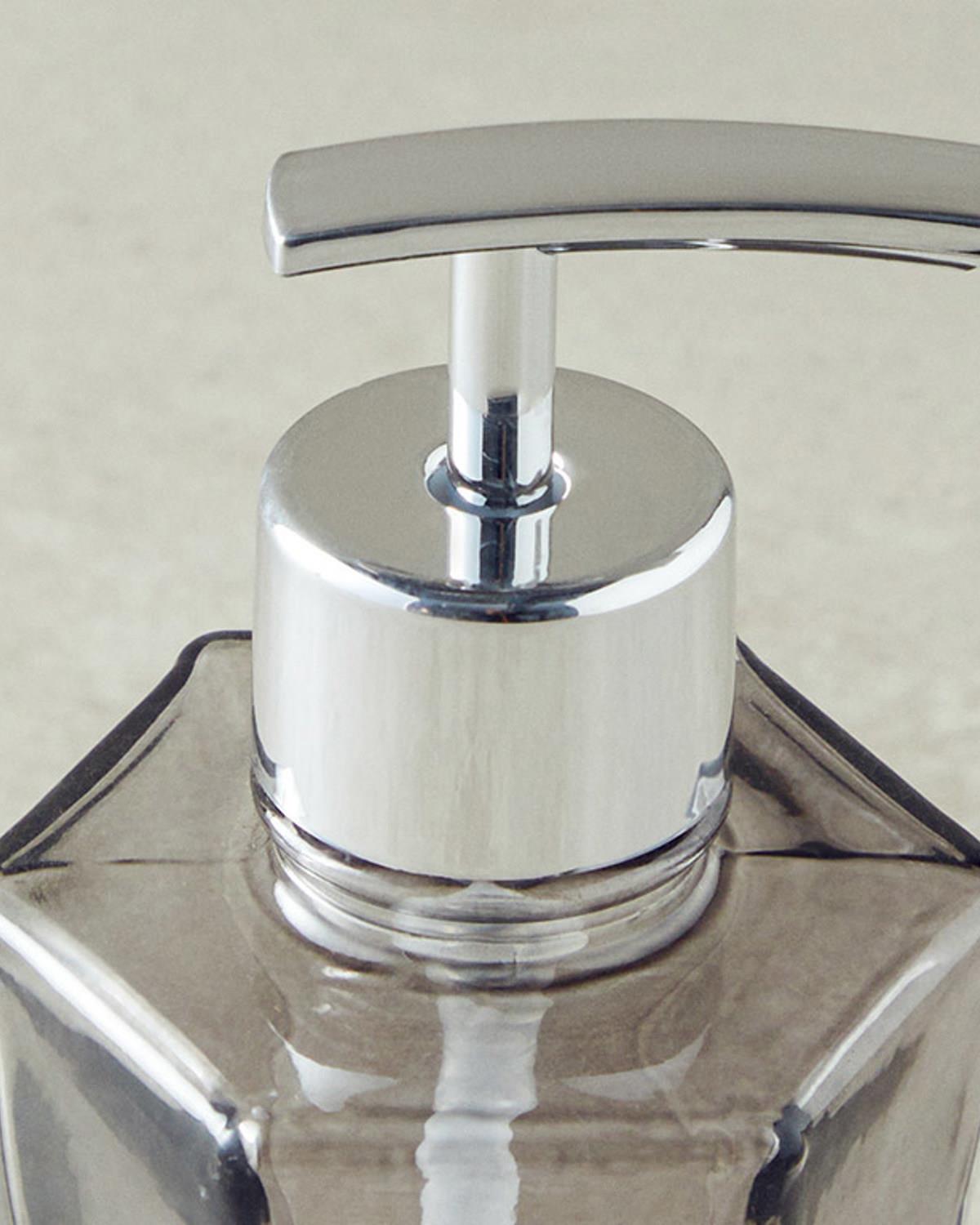 Diamond Cam Banyo Sıvı Sabunluk Antrasit