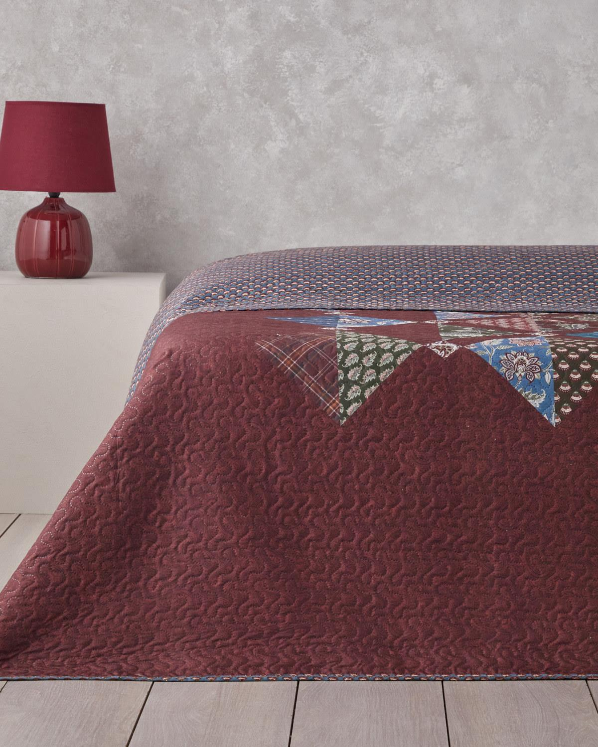 Diamond Clam Tek Kişilik Çok Amaçlı Örtü 160x220 cm Bordo