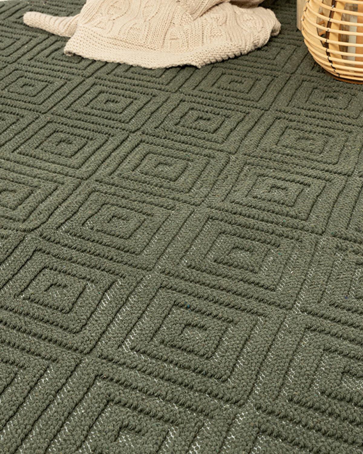 Diamonds Pamuklu Kilim 120x180 cm Haki