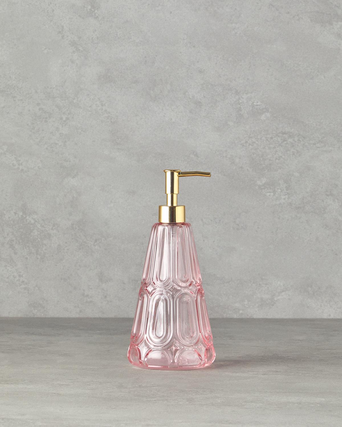 Diana Cam Banyo Sıvı Sabunluk Açık Pembe
