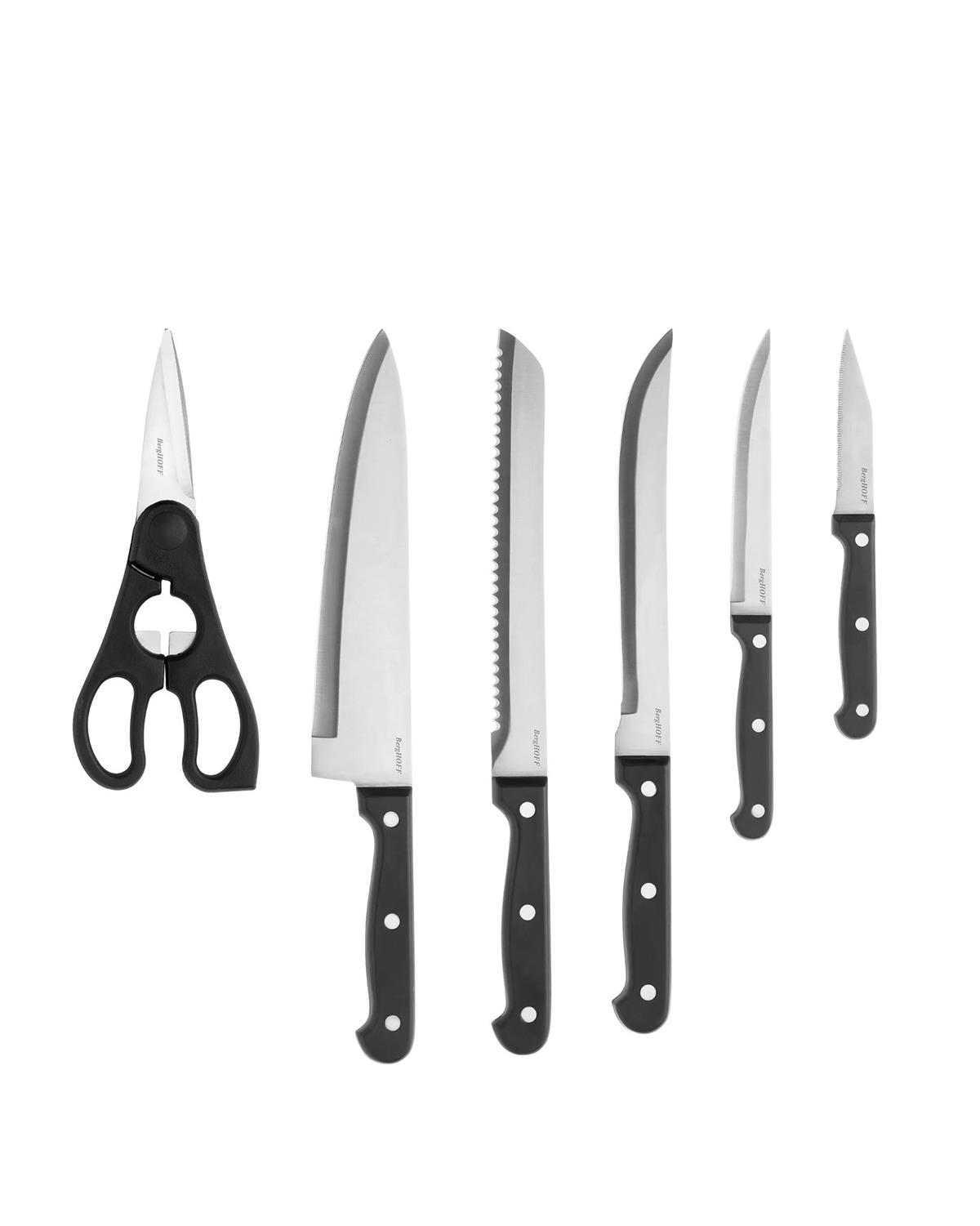 Dina Pica Paslanmaz Çelik 7 Parça Bloklu Bıçak Seti 34x80 cm Siyah