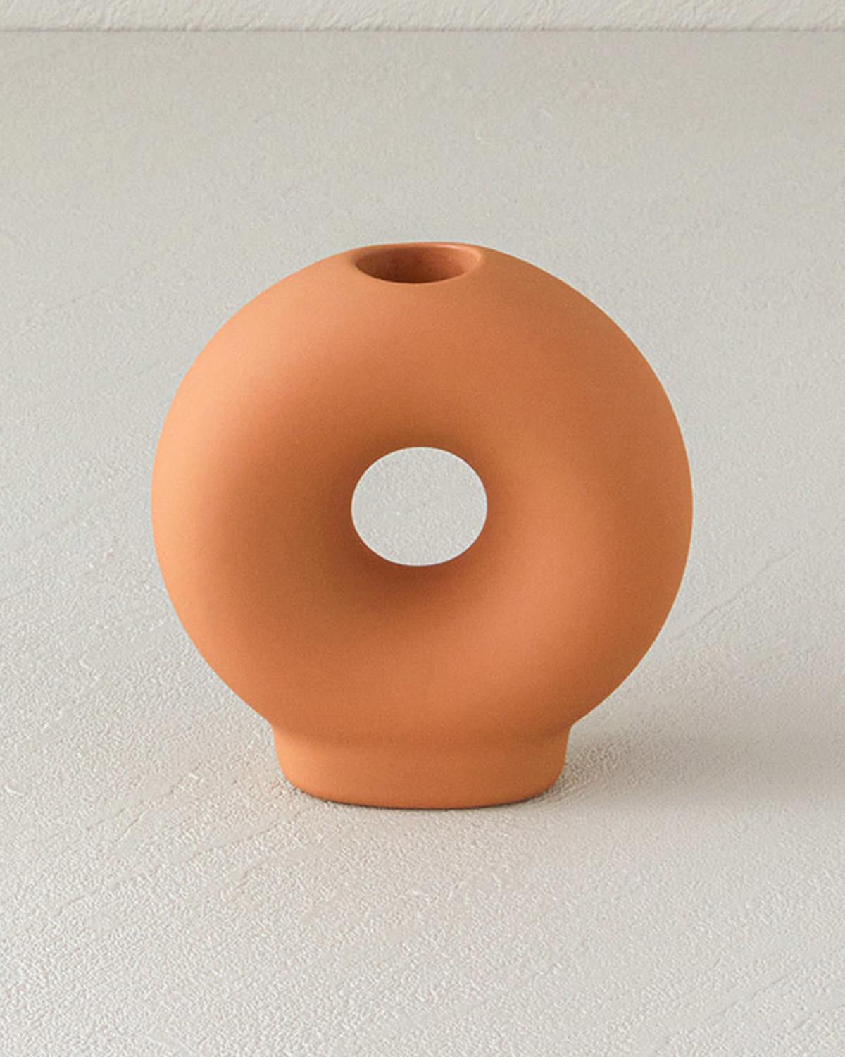 Donut Seramik Mumluk Turuncu