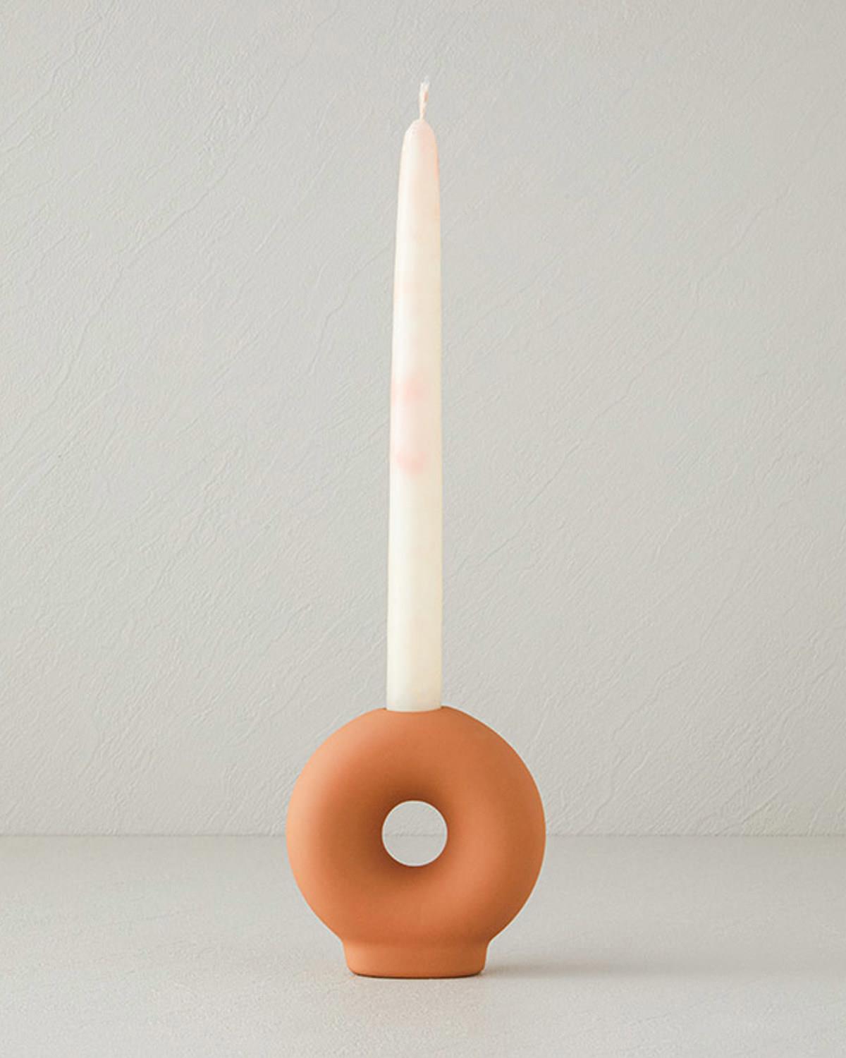 Donut Seramik Mumluk Turuncu
