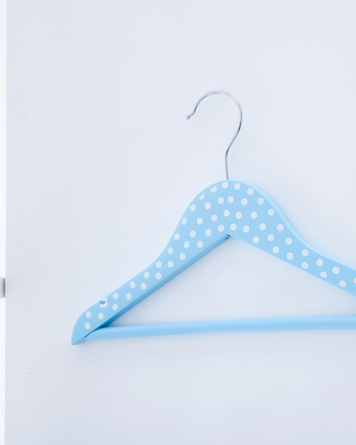 Dots Ahşap 5'li Elbise Askısı 30,5x1,2x19,5 cm Açık Mavi