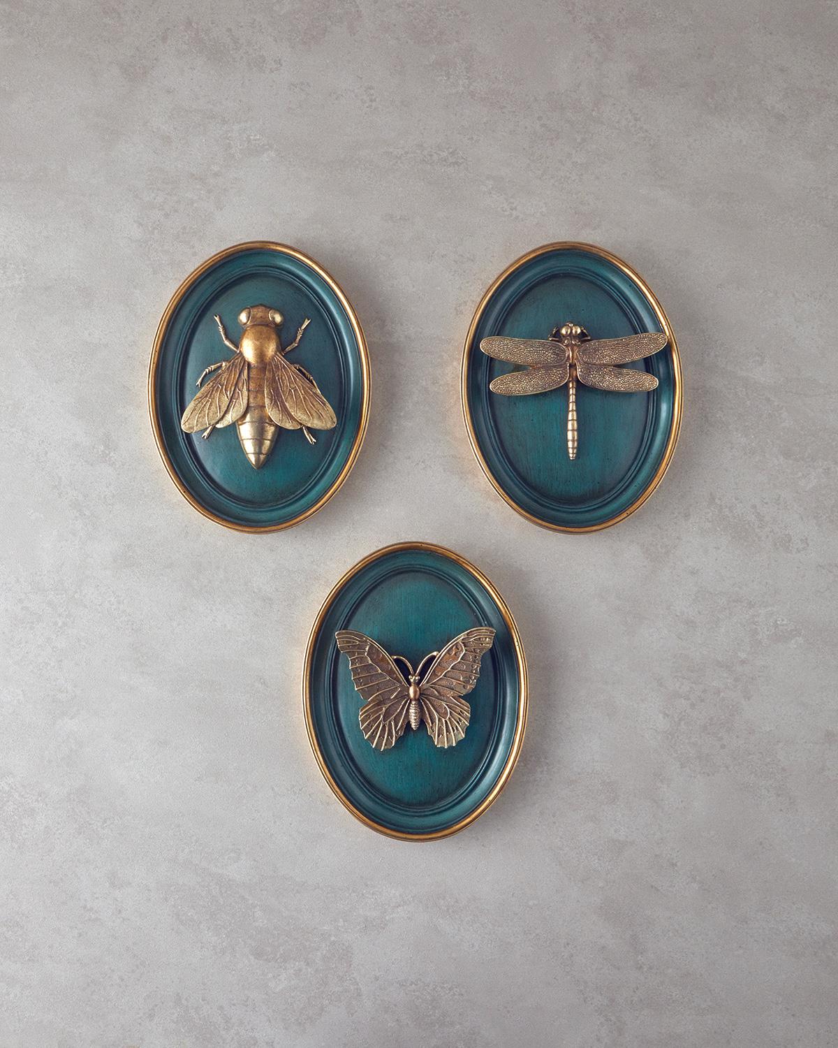 Dragonfly Polyresin Duvar Aksesuarı Bordo
