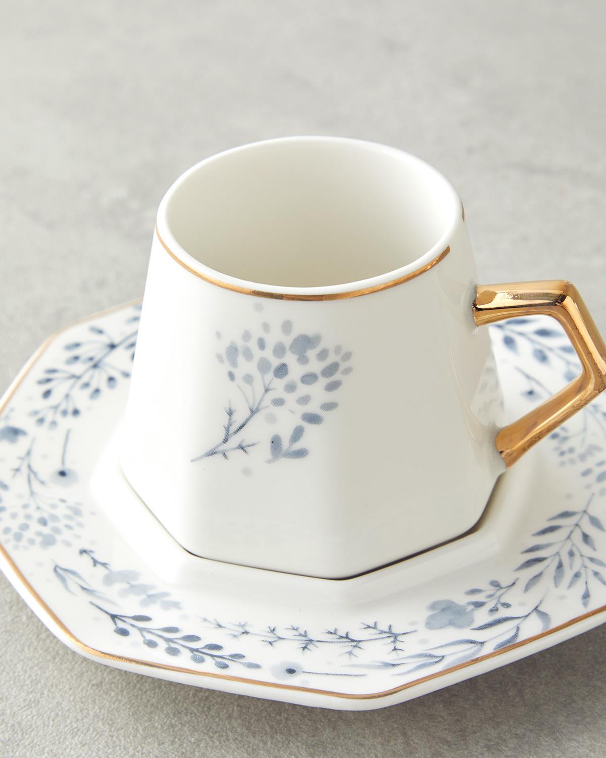 Dreampetal New Bone China 12 Parça 6 Kişilik Kahve Fincan Takımı 80 ml Mavi