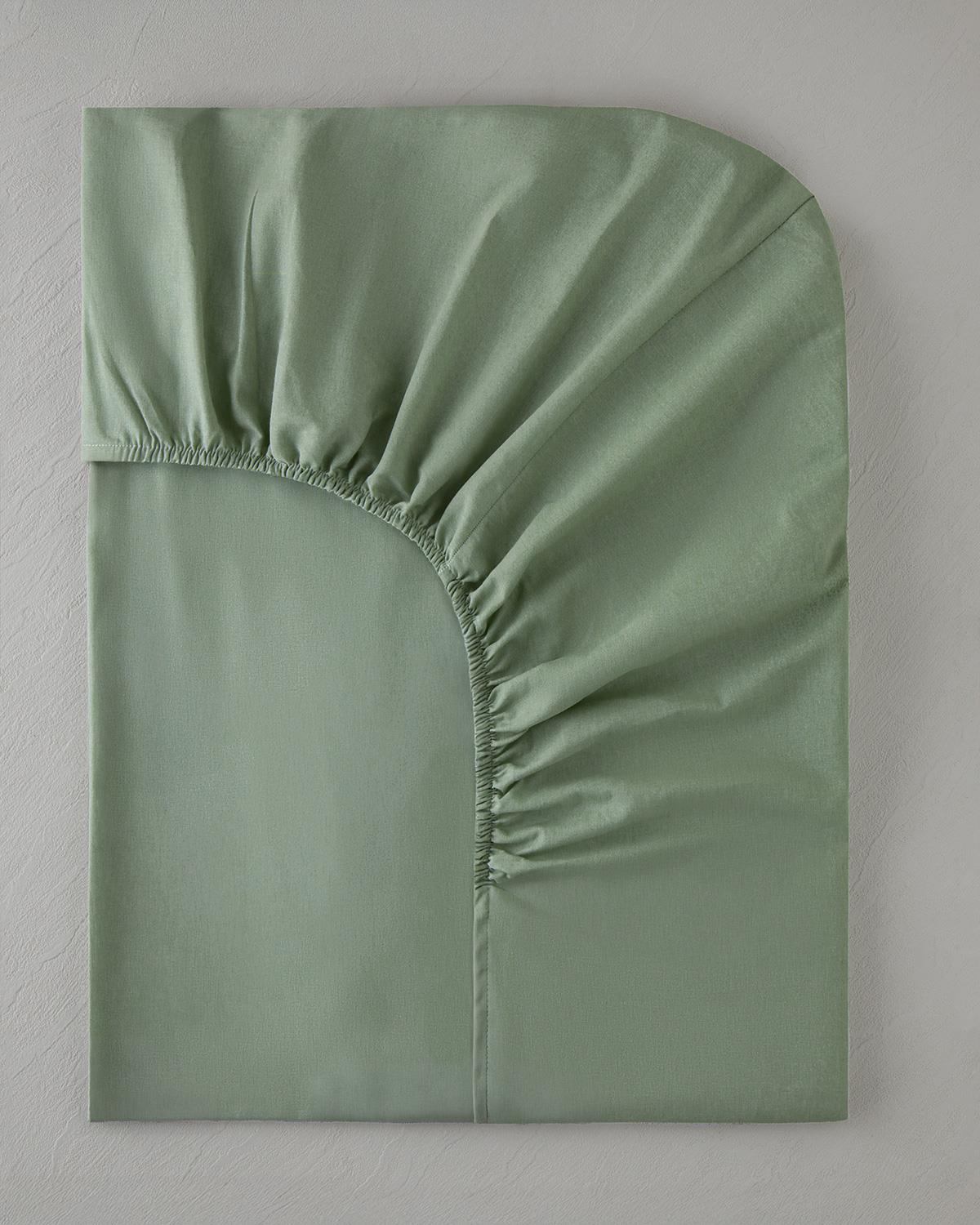 Düz Pamuklu Çift Kişilik Lastikli Çarşaf 160x200 cm Çağla Yeşili