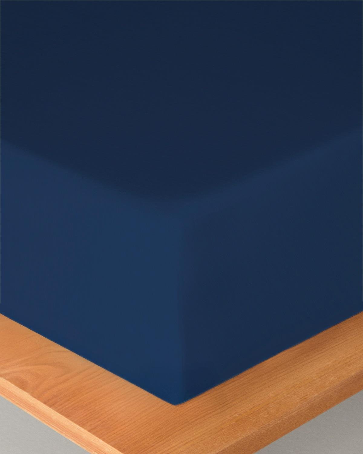 Düz Pamuklu King Size Lastikli Çarşaf 180x200 cm Gece Mavisi