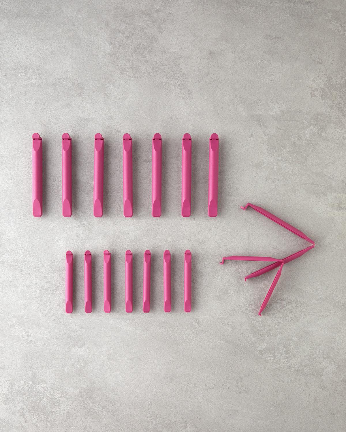Düz Plastik Poşet Klipsi Pembe