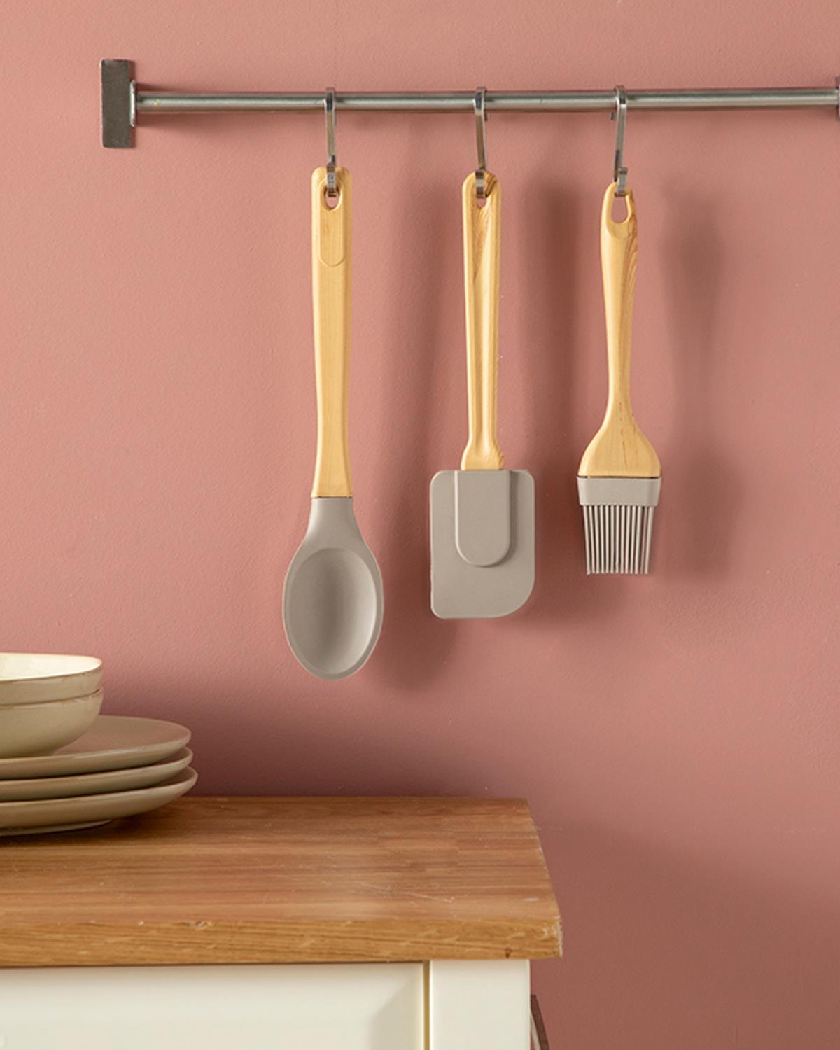 Eddy Silikon Spatula Koyu Bej