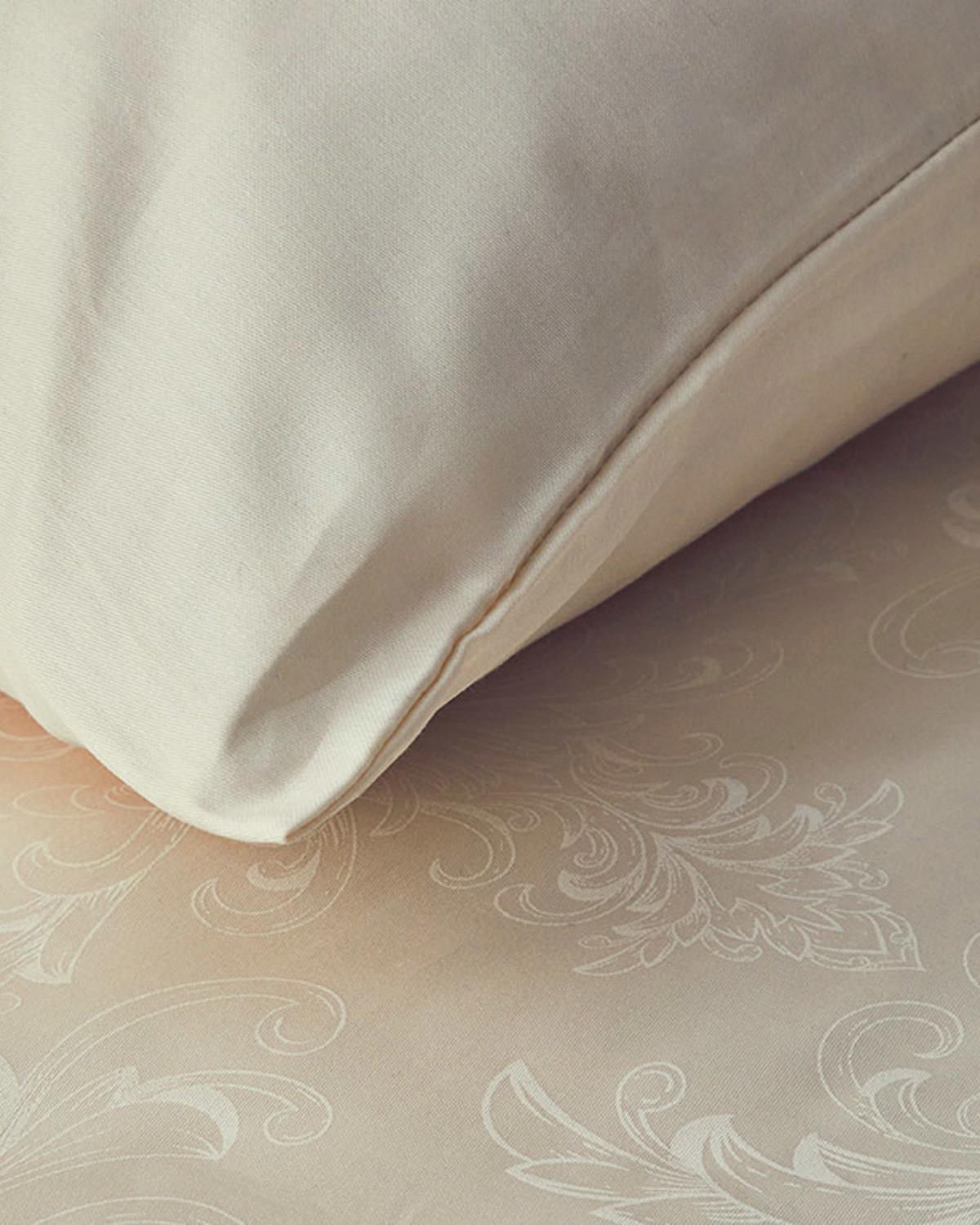 Elegant Crown Pamuk Saten King Size Nevresim Takımı Fildişi