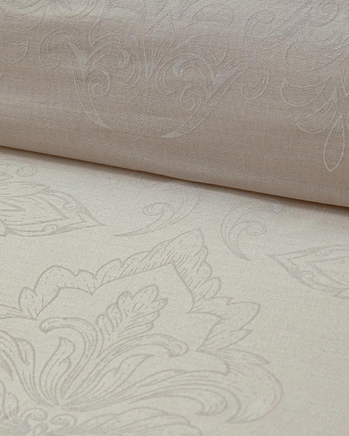 Elegant Crown Pamuk Saten King Size Nevresim Takımı Fildişi