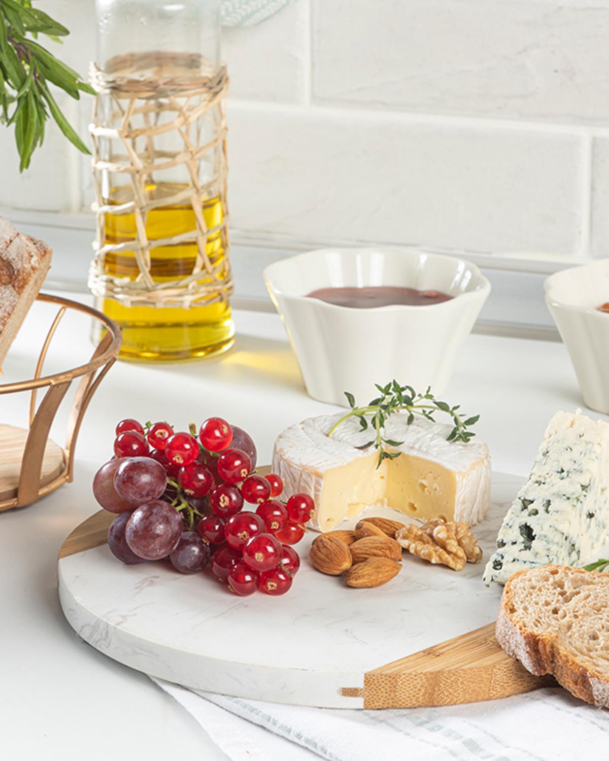 Elisa Bambu Mermerli Kesme Tahtası Kahve