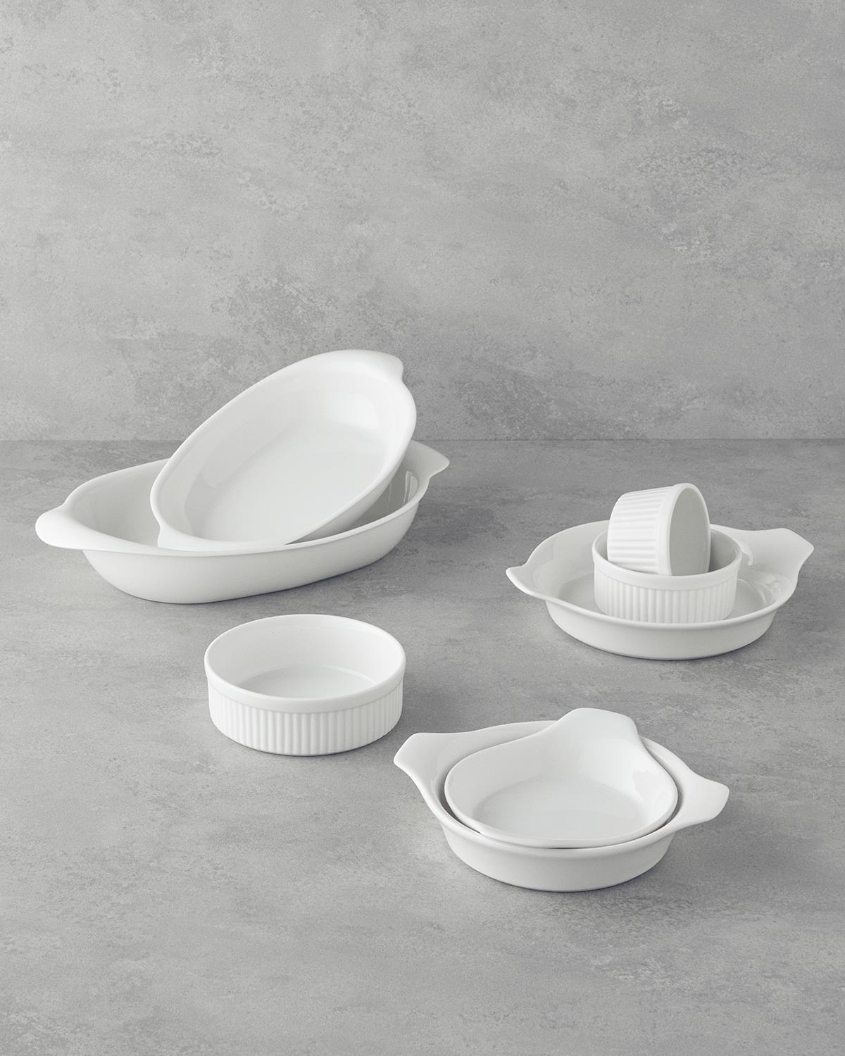 Elise Porselen Sahan Fırın Kabı 20 cm Beyaz