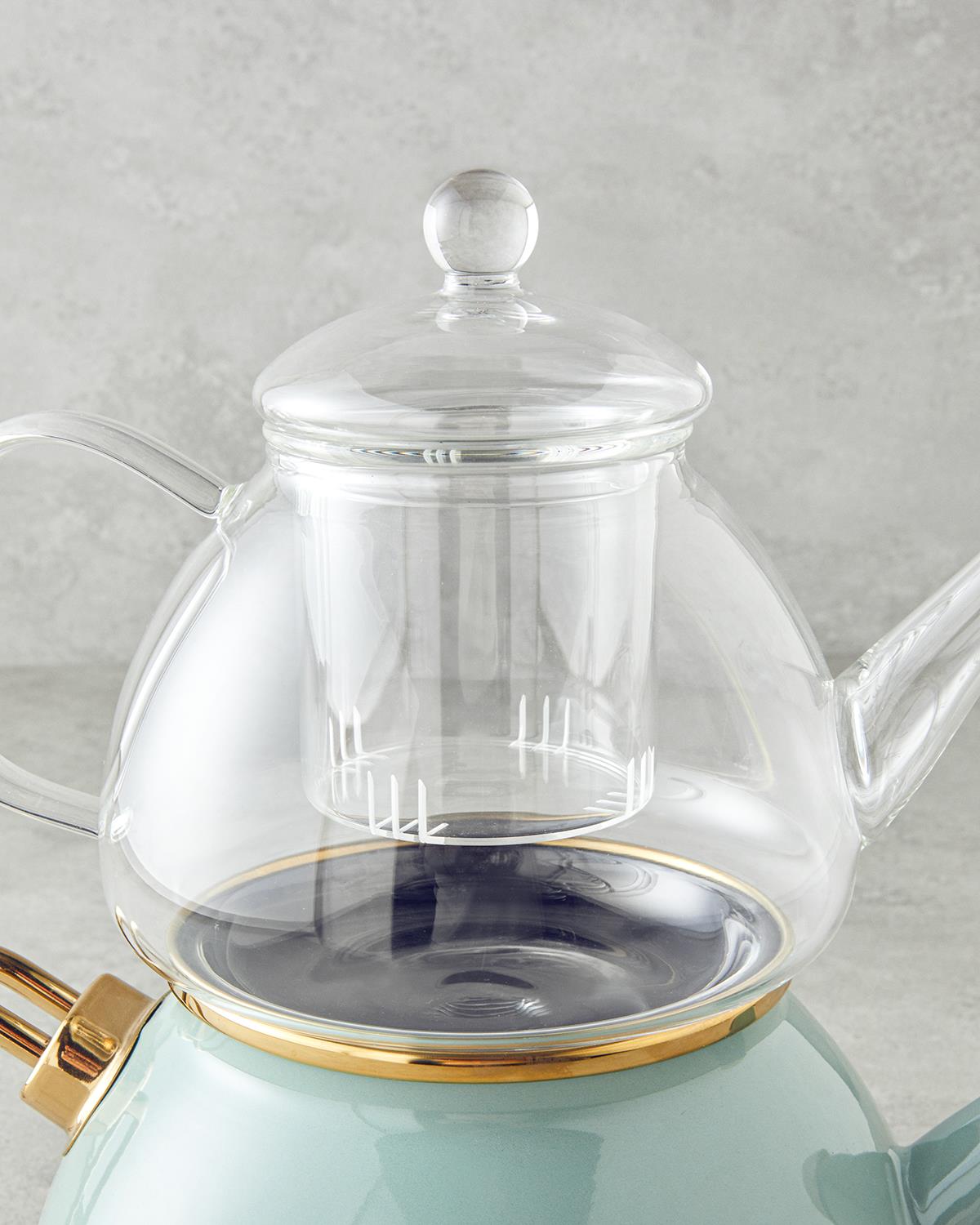 Eliza Emaye Çaydanlık 1,1 Litre + 2,3 Litre Mint
