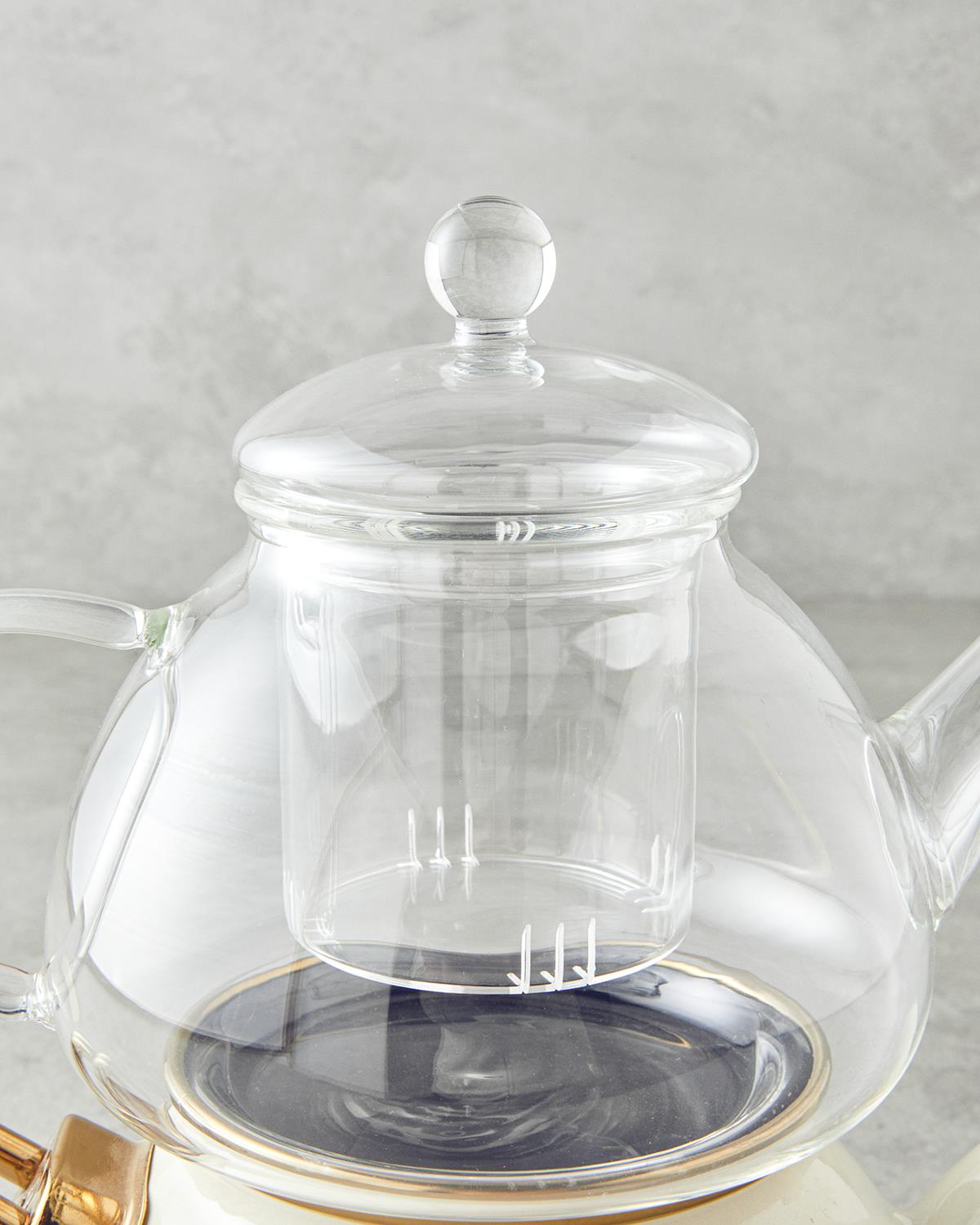 Eliza Emaye Mini Çaydanlık 0,50 lt + 1,1 lt Krem