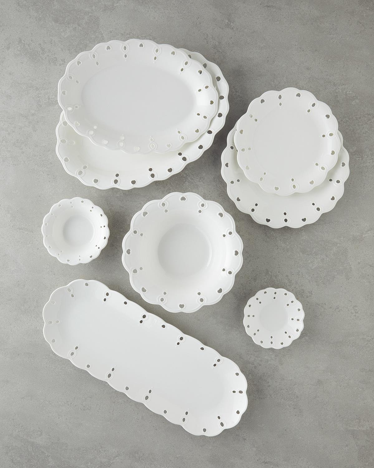 Elodie Porselen Pasta Tabağı 21 cm Beyaz