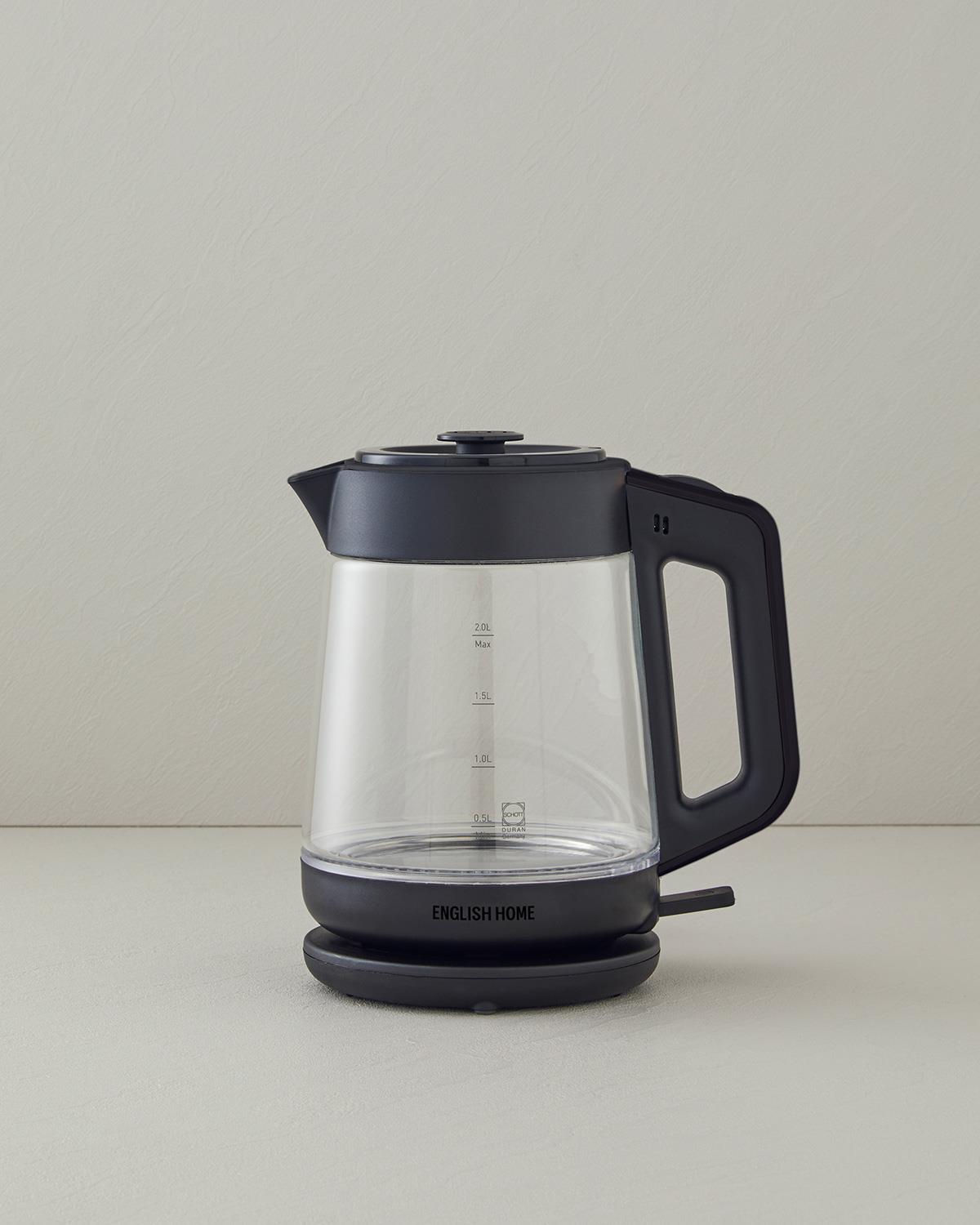 English Home CMK 6001 Cam Çay Makinesi ve Kettle Siyah