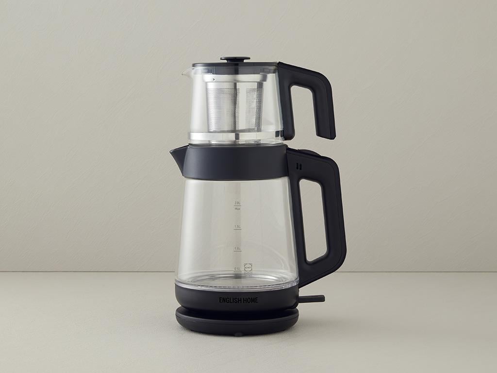 English Home CMK 6001 Cam Çay Makinesi ve Kettle Siyah
