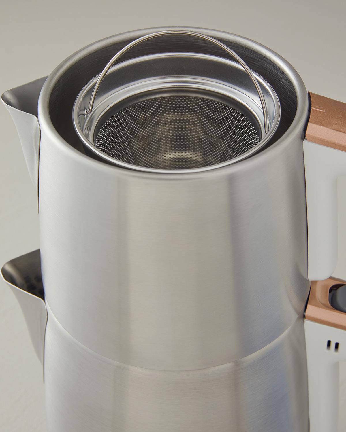 English Home CMK 6010 Inox Çay Makinesi ve Kettle Beyaz-Bakır