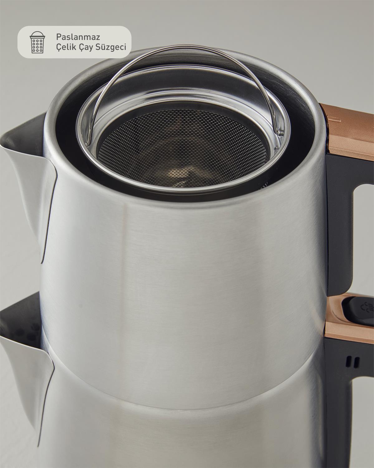 English Home CMK 6010 Inox Çay Makinesi ve Kettle Siyah-Bakır