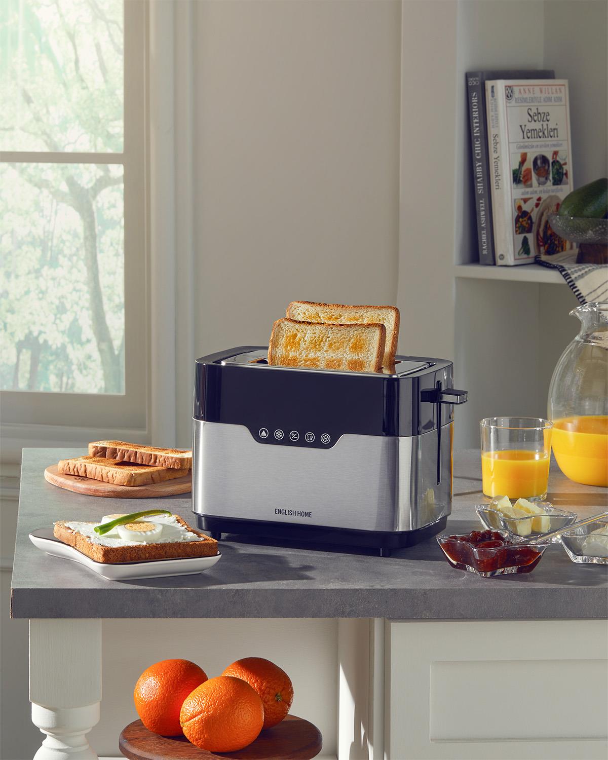English Home EKM 5001 Dijital Ekmek Kızartma Makinesi 920W Siyah-Krom
