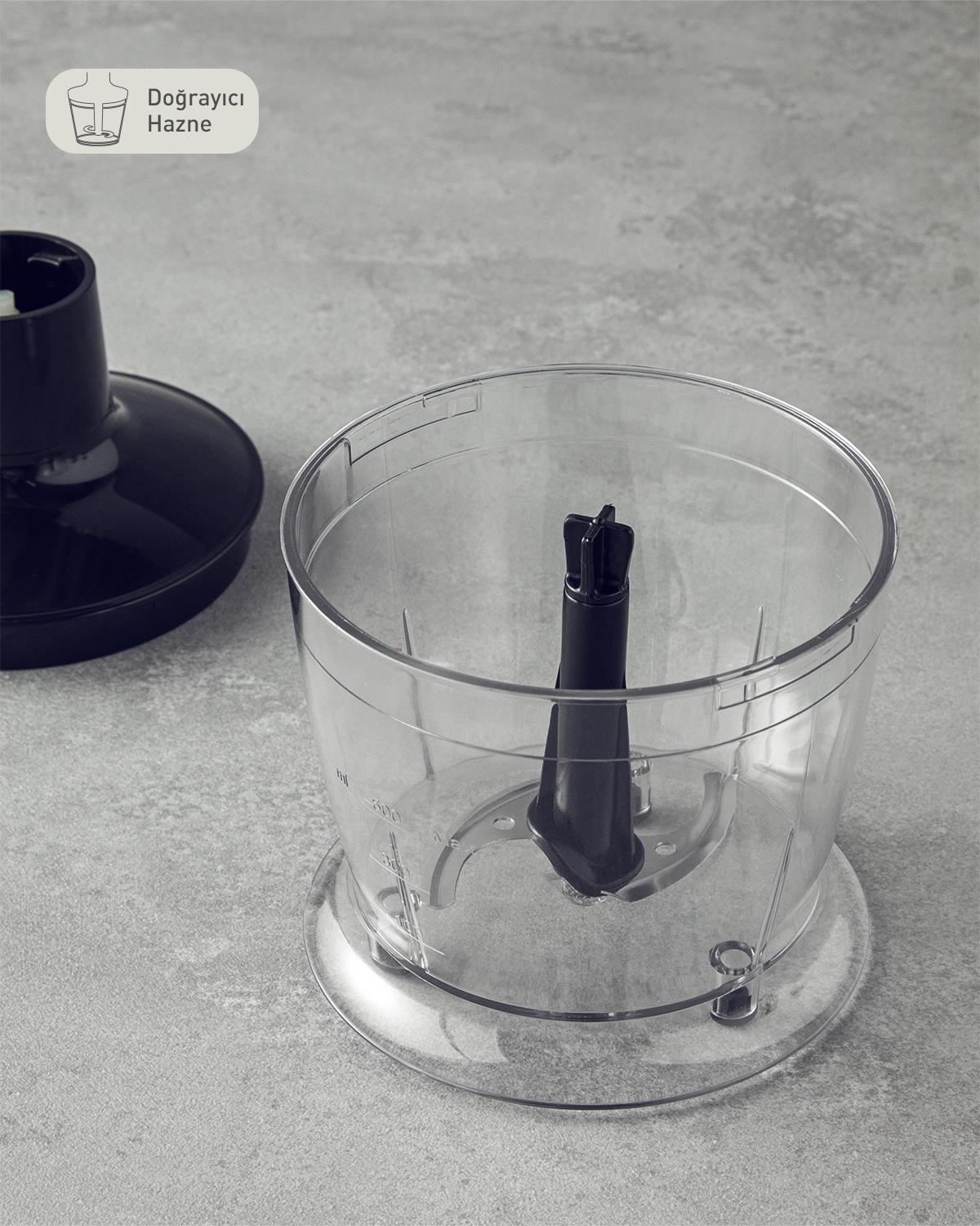 English Home MBS 3001 4 Bıçaklı Mini Blender Seti Siyah-Krom