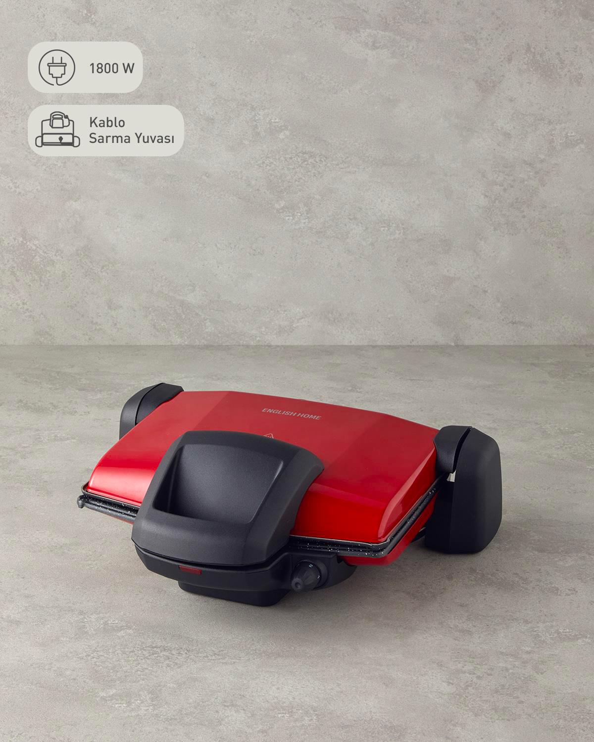 English Home TMK 5010 Çıkarılabilir Plakalı Tost Makinesi Kırmızı