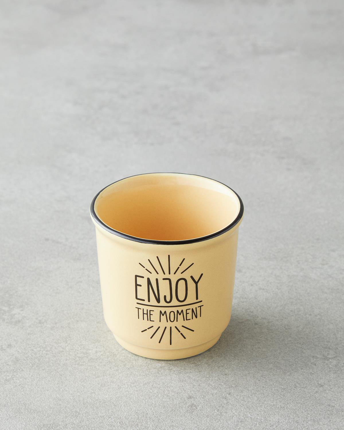 Enjoy the Moment Bone Porselen 2’li Espresso Fincan 90 ml Yeşil-Sarı