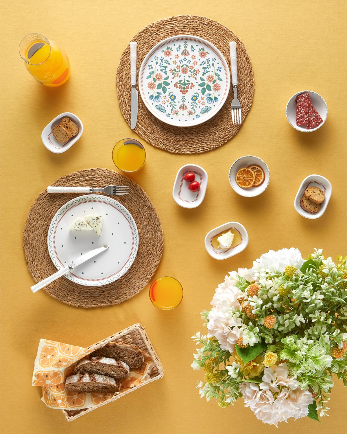 Enola Seramik Kahvaltı Takımı 8 Parça 2 Kişilik Yeşil