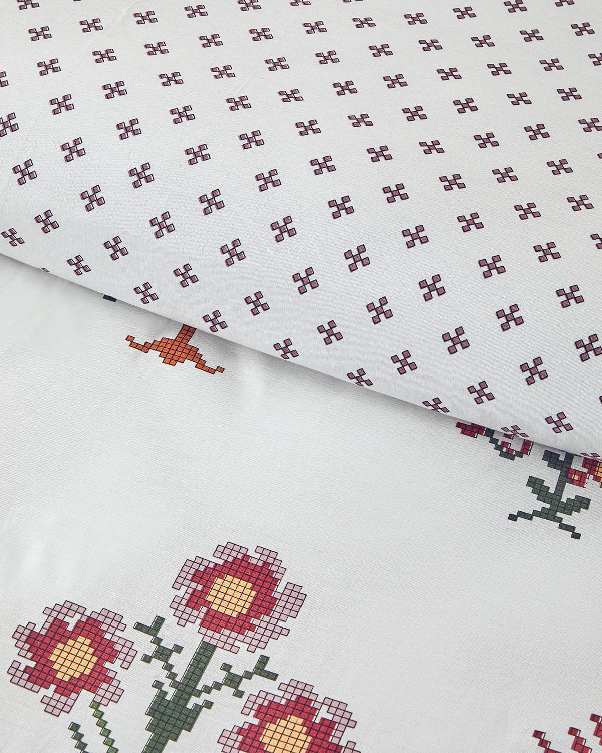 Etamine Flower Pamuklu Tek Kişilik Nevresim Seti 160x220 cm Pembe