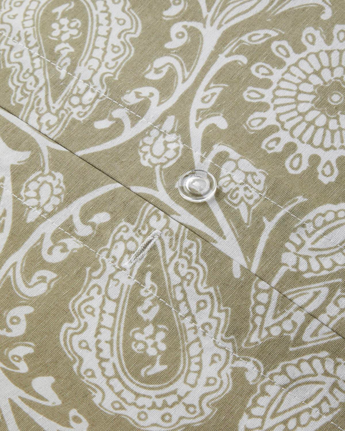 Ethnic Charm Kolay Ütülenir Çift Kişilik Nevresim Takımı 200x220 cm Yağ Yeşili